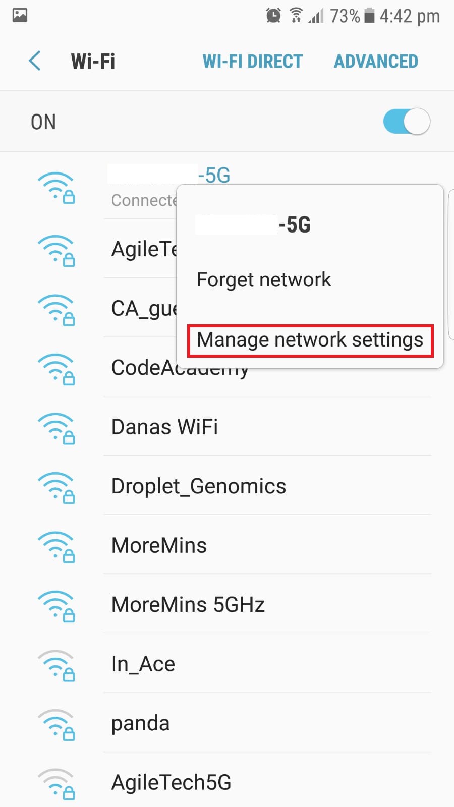 click on managed networks